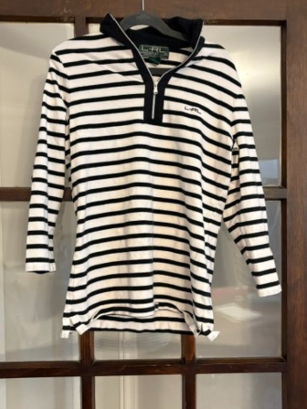Lauren Ralph Lauren Active Black and White Polo, Size XS
